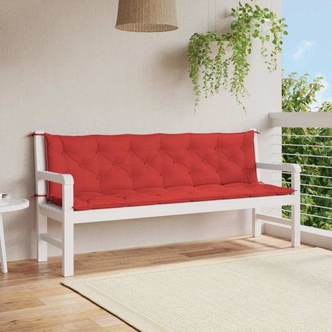 vidaXL Coussin de banc de jardin rouge 200x(50+50)x7 cm tissu oxford (1/5)