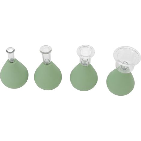 Kit de 4 ventouses pour le visage : favorise le sommeil, raffermit la peau et atténue les ridules. Utilisation à domicile ou en institut de beauté. (1/5)