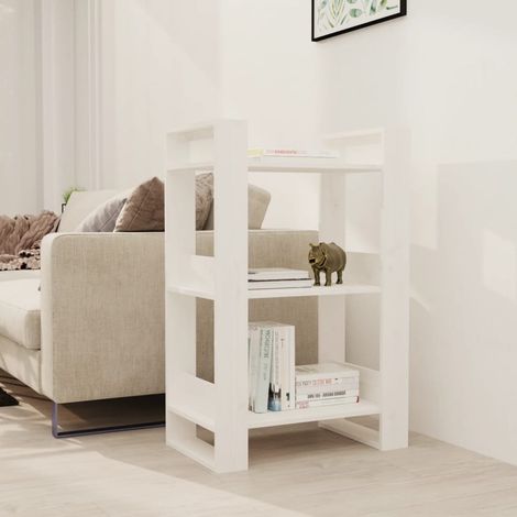 Libreria/Divisorio Bianco 60x35x91 cm in Legno Massello di Pino vidaXL (1/5)