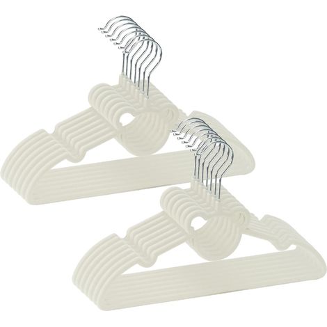 Lot de 50 cintres pour bébé, cintres en plastique de 32,5 cm (12,8 pouces) pour enfants, antidérapants, adaptés aux vêtements de nourrissons et de jeunes enfants, blancs - Petit Ours (1/5)