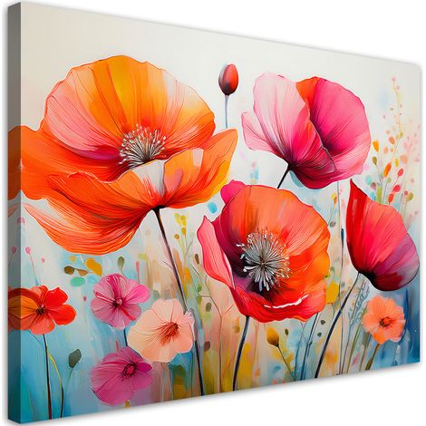 Tableau déco Coquelicots fleurs colorées 100x70 (1/5)