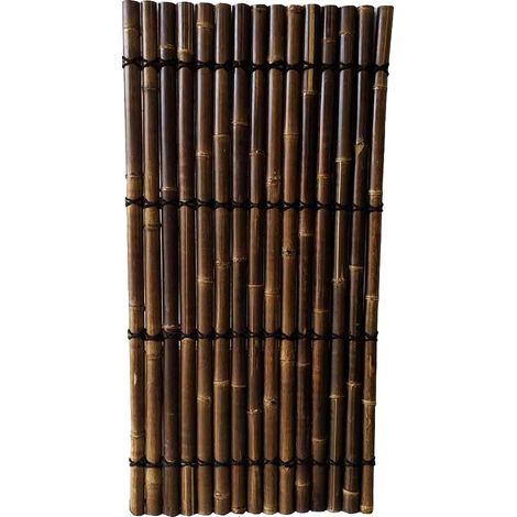 Half Pole Fence Panel (Pack of 4) - Bamboo - L400 x W100 x H200 cm - Java Black