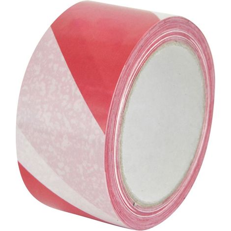Markierungsklebeband weiß - rot 66 m x 55 mm Packband