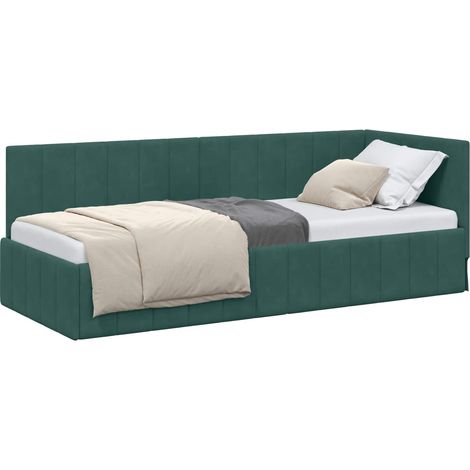 Maison Exclusive - Cornice del letto ad angolo Verde Scuro 80 cm x 200 cm Velluto