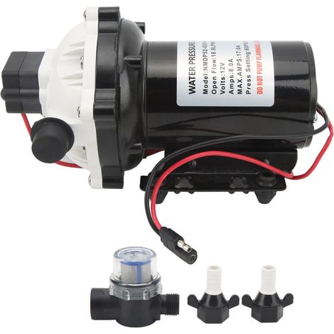 12VDC Self-Priming Diaphragm Pump 18.9LPM 5.0GPM Nominal Flow Rate with 15A Fuse for Yacht RV. (1/5)