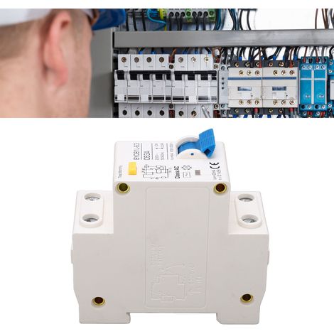 Disjoncteur différentiel BAOYI BYDB1L-63 C63A 230 V 63 A, protection contre les courants de fuite à la terre (30 mA), disjoncteur miniature 1P+N, montage sur rail DIN (1/5)