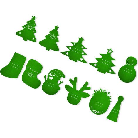 Ensemble de couverts de Noël pratique avec set de table en polyester, idéal pour les repas de famille et les fêtes (vert). (1/5)
