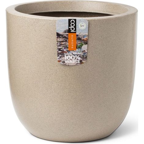 Pot de fleur boule - CAPI EUROPE - WASTE SMOOTH NL - 35 x 34 cm - Terrazzo beige (1/5)