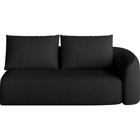 Divano angolare Destro 2 Posti, Design Essenziale, Seduta Confortevole, Tessuto, Nero, 95 × 35 × 35 cm (1/5)