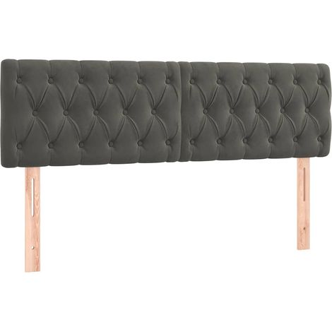 Maison Exclusive - Kopfteile Dunkelgrau 144x7x78/88 cm Samt (1/5)