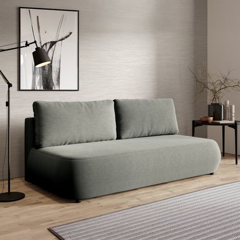 Sofá Cama 2 Plazas Brugnato, con Almacenaje, Cojines Desenfundables, Reclinable, 210x106 cm Gris (1/5)