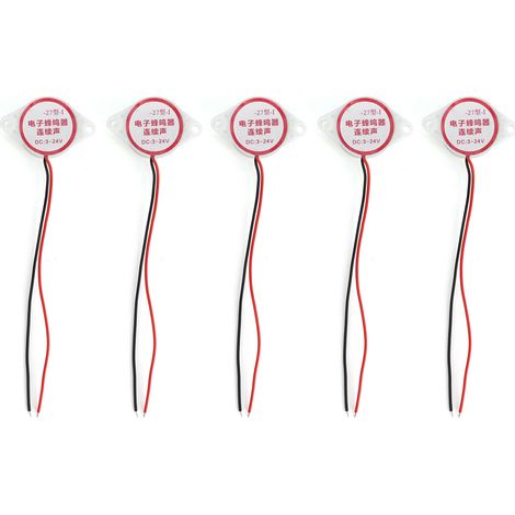 5 pièces alarme sonore bip continu piézo-électrique actif haut décibel Signal sonore 95dB DC324V (blanc) (1/5)