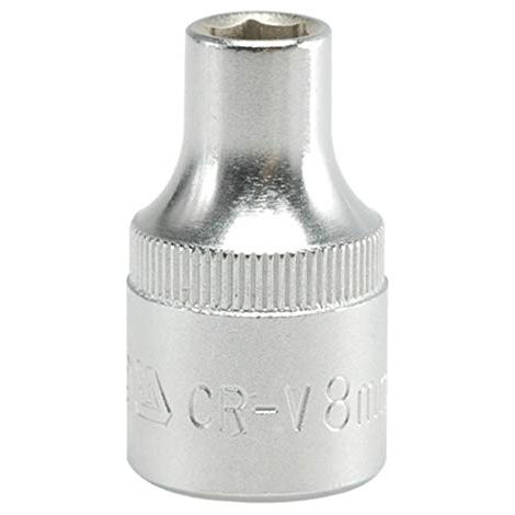 Bussola corta a 6 punte cromata da 1/2'' 8 mm - YT-1201 (1/4)