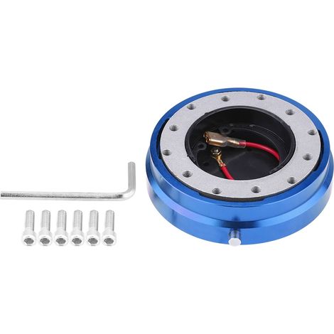 GARRYFIZH Kit adaptateur de moyeu à dégagement rapide universel pour volant de voiture de course bleu (1/5)