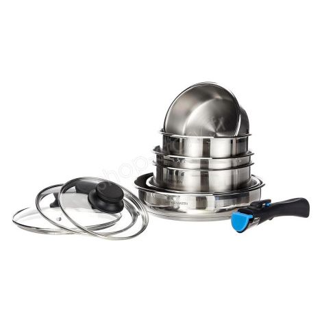 Batterie De Cuisine Inox 10 Pcs Arthur Martin 5540 (1/5)
