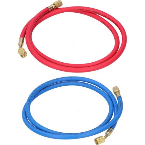 Tuyau de charge de réfrigérant, tube d'ajout de fluorure, outil de réparation de climatisation automobile, accessoires auto pour R410, 2 pièces, 1,5 m (1/5)