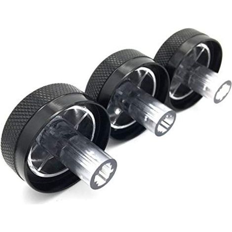 Bouton de commande de climatisation spécial Irovami, trois pièces, en aluminium noir, compatible avec Mazda 3 BL 2010-2013. (1/4)