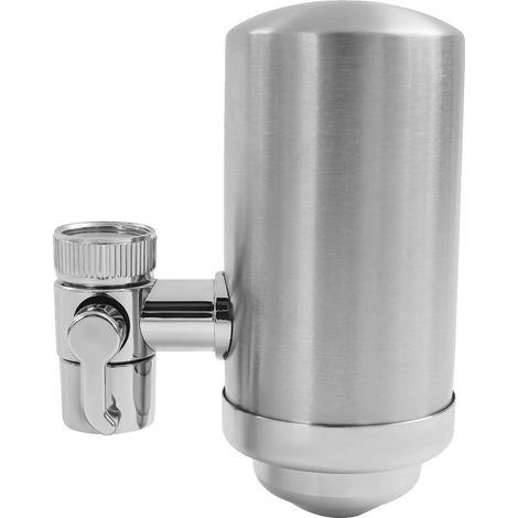 Filtre à eau du robinet, en acier inoxydable, installation facile, Argent (1/2)