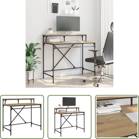 Industrieller Schreibtisch - Schreibtisch Artisan-Eiche 100 x 50 x 90 cm Holzwerkstoff (1/5)