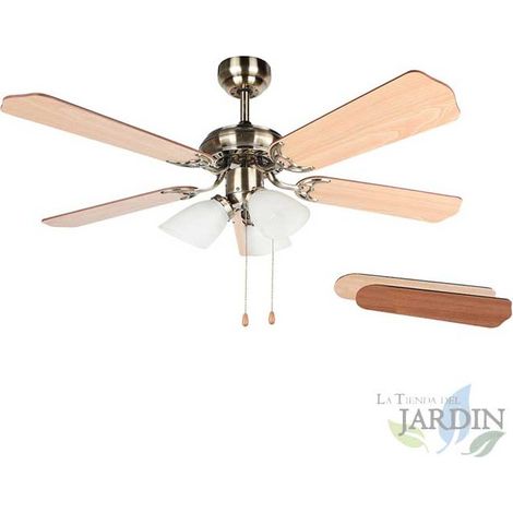 Ventilateur de plafond Orbegozo  Éclairage LED  5 pales réversibles  105 cm  3 vitesses  Puissant et silencieux