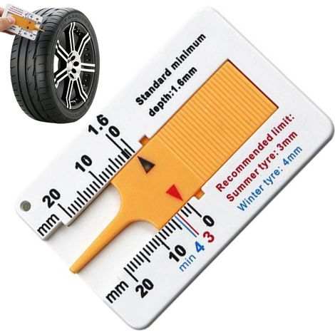 Jauge de profondeur de profil de pneu, jauge de profondeur de profil de pneu en plastique, jauge de profondeur de profil pour pneus, 0-20 mm, jauge de profondeur de profil de pneu