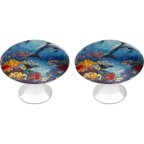 Boutons de porte en acier inoxydable, motif dauphin et poisson (1/5)