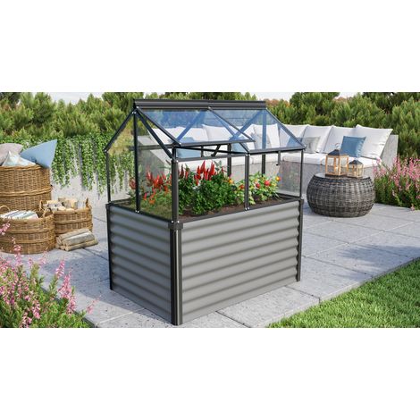 Vitavia Hochfrühbeet "Gaia Jumbo", schwarz, Hochfrühbeet (122 x 83 x 137 cm), 3 mm ESG