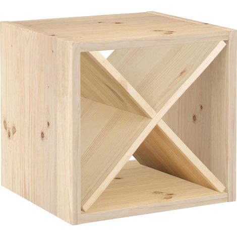 Astigarraga – Cube range bouteille en pin 12 bouteilles – Dimensions 32.5 x 33 x 32.5 cm – Bois certifié PEFC – Prêt à peindre ou vernir