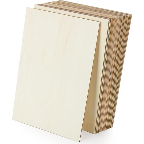 Lot de 24 Plaque Bois Contreplaqué Brut Non Finie 300 x 200 x 2.3MM, Feuille de Bois Rectangulaire Vierge pour Bricolage, Décorer, Modèle, l'artisanat (1/5)