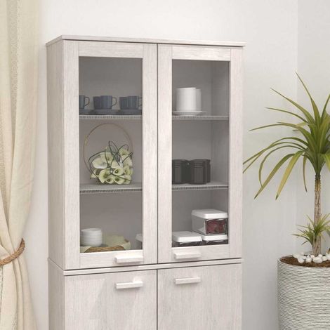 vidaXL Aparador superior HAMAR madera maciza pino blanco 85x35x100 cm (1/5)