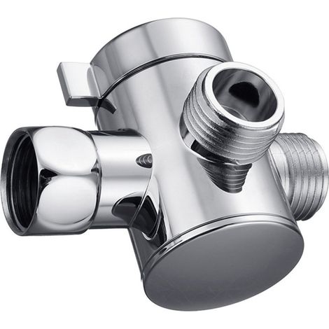 Robinet inverseur de douche à 3 voies G1/2, bras de douche à main, séparateur, chrome poli, pièce de rechange pour système de douche de salle de bain (1/5)
