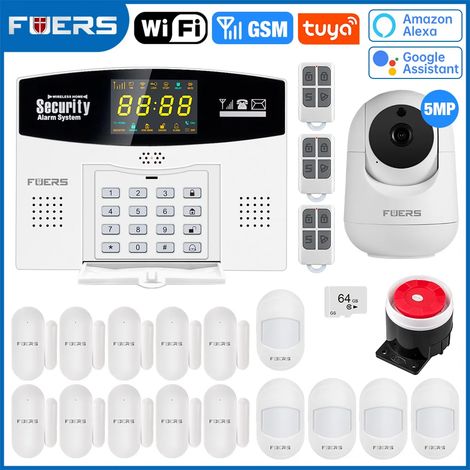 (Pack 12) Système d'alarme antivol Wi-Fi/GSM pour maison connectée avec écran LCD couleur (1/5)