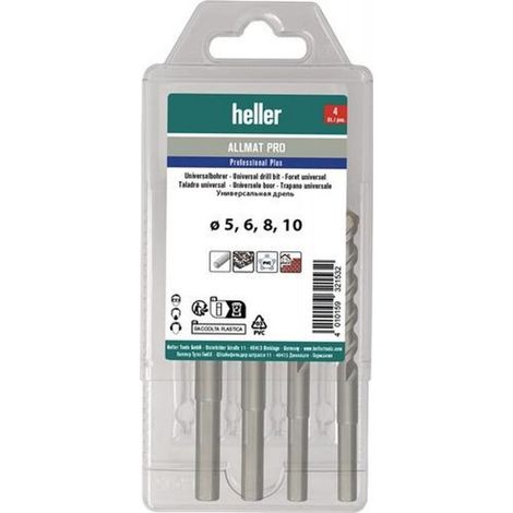 HELLER Universalbohrersatz ALLMAT PRO 4-tlg.5/6/8/10mm Dreikantschaft HELLER (1/2)
