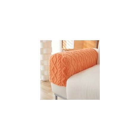 Copribraccioli per divano in jacquard geometrico elasticizzato (2 pezzi) - Lavabili e antiscivolo (arancione) - Crezuo