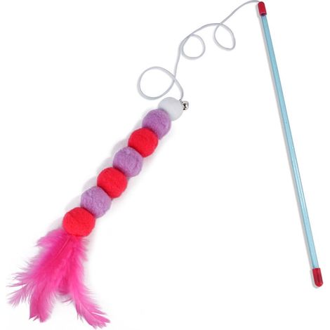 Jouet Interactif Pour Chat - Baguette Avec Plume Souple Et Clochette - Pour Stimuler Le Jeu Et La Chasse Naturelle - 1 Pièce (1/2)