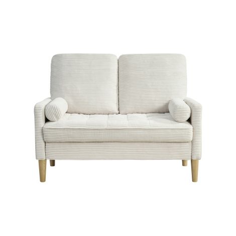 Canapé 2 places en velours côtelé (Style nordique) avec rembourrage épais et moelleux  Design compact — Le meuble parfait pour le salon, l'appartement ou la chambre à coucher.