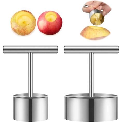 Dénoyauteur de pomme - Multifonction - Acier inoxydable - Poignées ergonomiques - Couleur blanche - Durable (1/4)