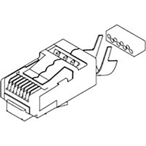Molex Connecteur modulaire, Cat6, connecteur RJ45, 1 x 1 (port), 8P8C, Cat6, montage sur câble 44915