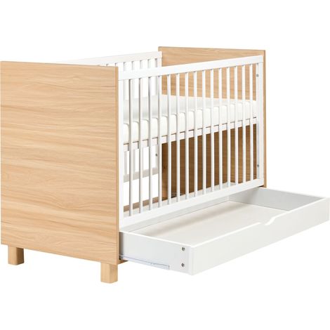 Baby Cot Bed with Storage Drawer GUNNAR 60 x 120 cm White