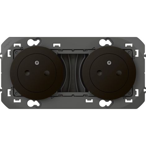 Legrand 095278 Doble toma de corriente 2P+T negro mate Legrand Dooxie superficie precableada 16A (1/5)