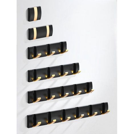 Porte-manteau mural, porte flottante, avec crochets extensibles, cintres gain de place en aluminium, barre de suspension pour (1/5)