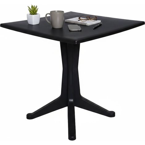 Dmora - Gartentisch Dmondel, Feststehender quadratischer Tisch, Mehrzweck-Gartentisch, 100 % Made in Italy, 70x70h72 cm, Anthrazit