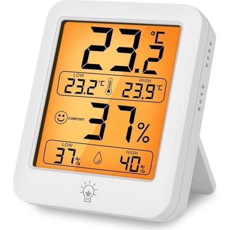 Ulisem Digitales Innenthermometer und Hygrometer mit Aufzeichnung von maximalen und minimalen Temperatur- und Feuchtigkeitswerten (1/4)