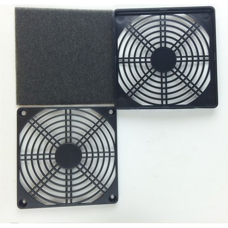 Cache-poussière pour ventilateur de boîtier PC 12 cm avec filet noir lavable