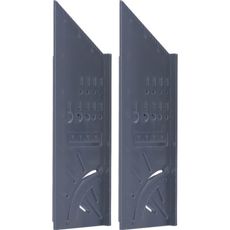 Équerre 3D grise 2 pièces, outil de mesure multifonction bois, gabarit de précision 20 x 7 x 6,5 cm, règle d'angle réglable pour menuiserie. (1/5)