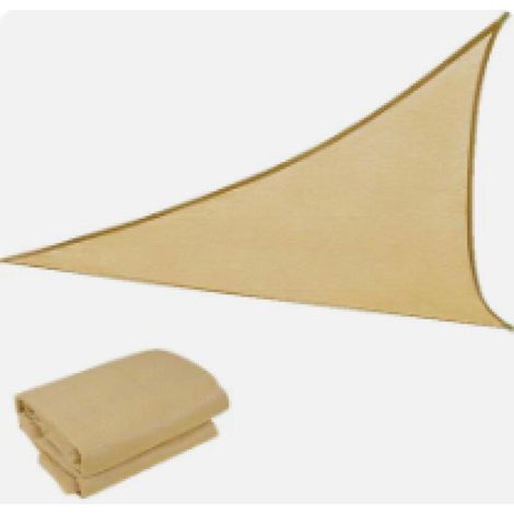 Dreieckiges Sonnensegel 3x3x3 m, atmungsaktives HDPE, Sonnenschutzgewebe, 95 % UV-Schutz, winddicht, für Garten, Terrasse, Camping, Sand (1/3)