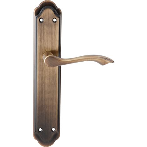 Manilla puerta rústica Zamak '4001' cuero placa ovalada 253mm (1/5)