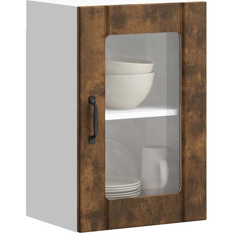 Küchen-Hängeschrank mit Glastür Lucca Räuchereiche