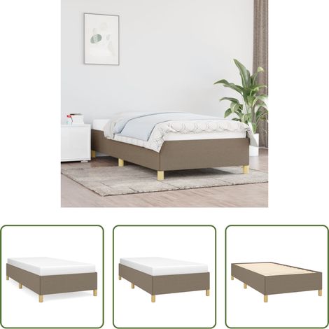 Matratze -  Bettgestell ohne Matratze Taupe 80x200 cm Stoff (1/5)