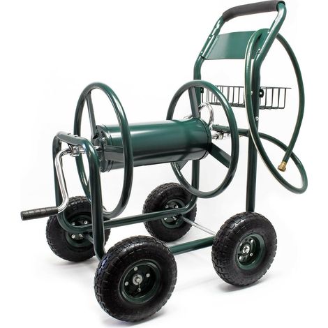Carro enrollador de manguera de jardín con manguera móvil (1/3)